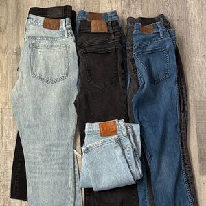 Lot of Madewell and Levi’s Straight and Skinny Leg Jeans